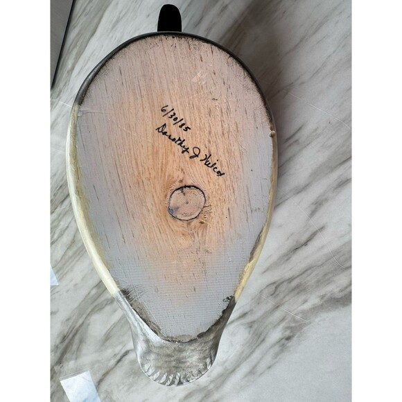 Wood Carved Duck Hand painted Signed Dorothy Wilcox Decoy 2015 - Picture 8 of 8